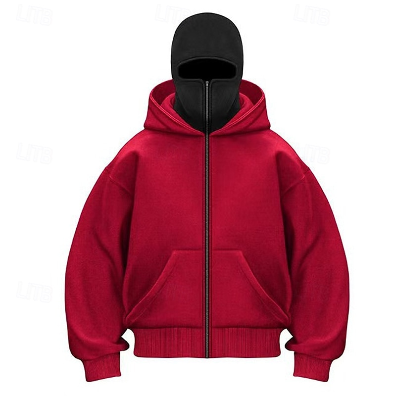 Per uomo Felpa con cappuccio Felpa con cappuccio a zip intera Nero Bianco Rosso Grigio chiaro Grigio scuro Con Cappuccio Semplice Tasca Sport & Outdoor Quotidiano Ferie Poliestere Streetwear del 2025 a $21.99 –P2