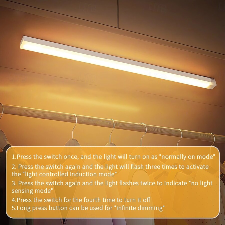 1 шт. USB-зарядка, длинная полоса, интеллектуальное сенсорное освещение для шкафа, подходит для спальни, стола, коридора, лестничных клеток, входа, обувницы, гардероба, ванной комнаты, ночное 2025 - $8.49 –P7