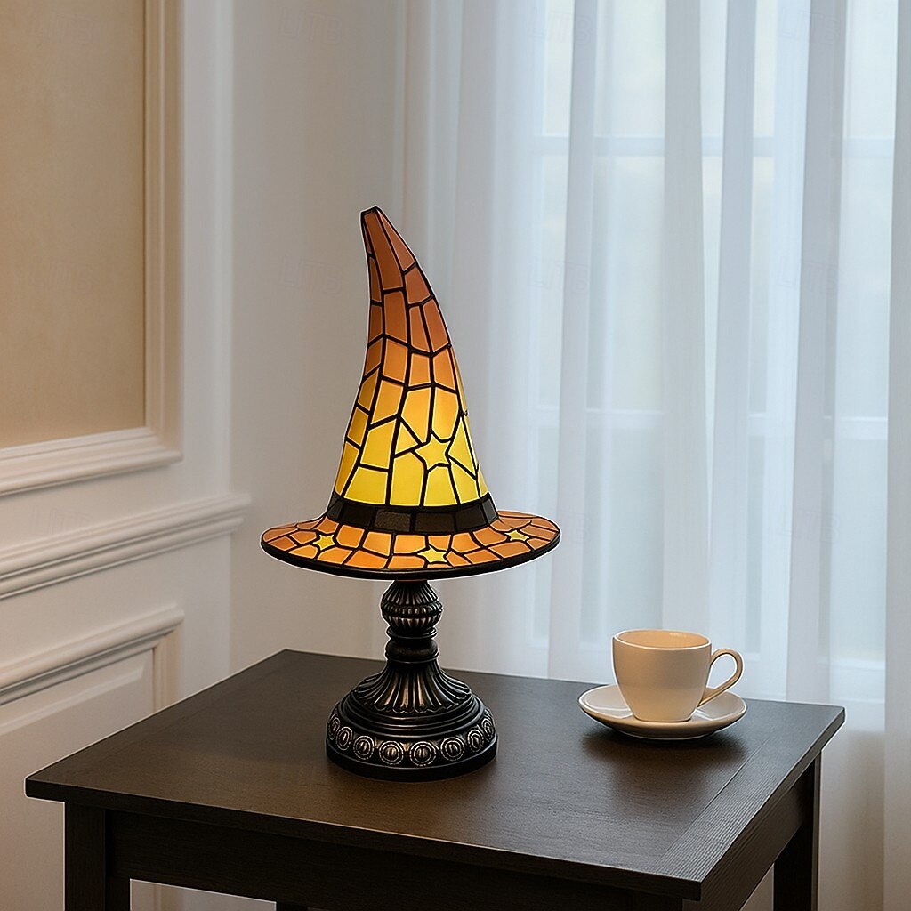 1 шт. ретро смоляная шляпа ведьмы светильник уникальный ночной светильник для спальни прикроватный светильник атмосфера праздника Хэллоуин декоративный светильник usb-разъем 2026 - $33.99 –P14