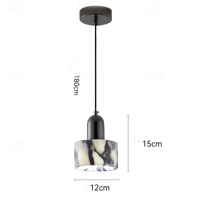 Luxury Round Natural Stone Pendant Lamp Bedroom Bedside LED Chandelier Living Room Home Hanging Lights 2026 - $249.99 –P6