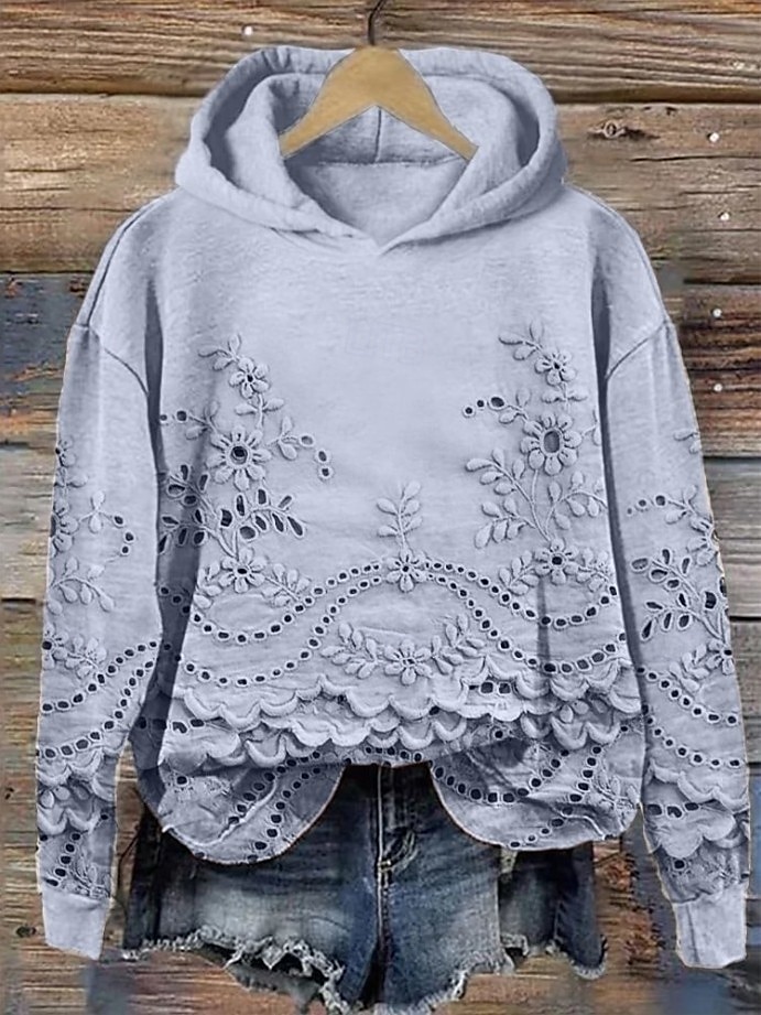 Femmes Sweat à capuche Fleuri Élégant Chaud Mode manche longue À capuche Hauts Réguliers Rue Tenue Quotidienne Imprimé Blanche Rose Claire Bleu Violet Vert Automne Hiver de 2025 ? $24.99 –P4