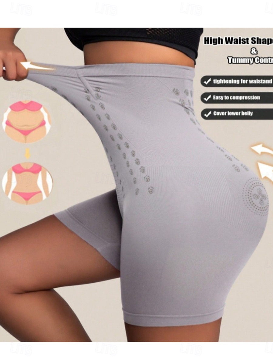Dames Corrigerend ondergoed Corrigerend ondergoed Korte Hoge taille Effen Elastische tailleband Zacht Comfortabel Hoge Elasticiteit Yoga Cuticolor Grijs Zwart Bruin Zomer Lente Strak 2026 - $12.99 –P8
