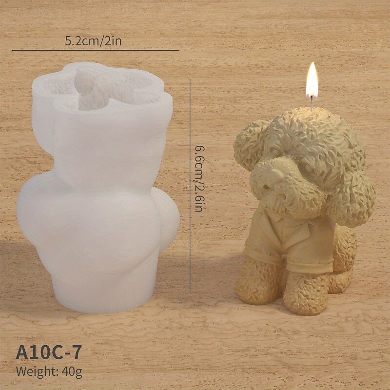 8 Stück Hundeform Silikonform dreidimensionales Tier handgemachte Gips Ton KerzenhalterForm 2025 - $38.99 –P14
