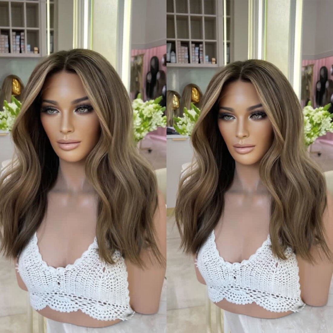 vietnamesisches Remy-Menschenhaar, 5 x 5 Spitzenverschluss, klebefreie Perücke, hervorgehobener kurzer Bob, 13 x 4 Spitzenfrontperücke, gewellte blonde Perücke mit vorgezupftem Babyhaar für Frauen 2025 - $341.79 –P1