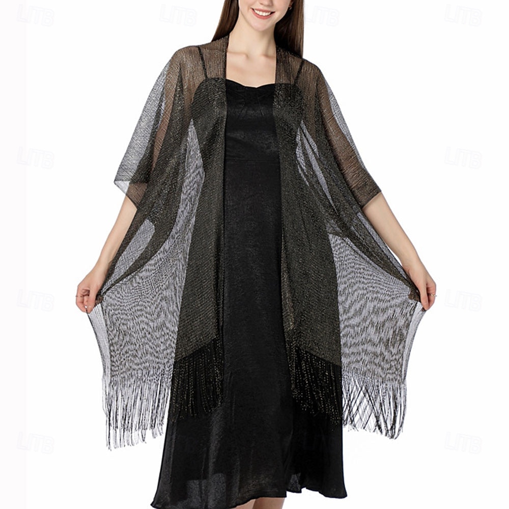 Capa Elegante de Proteção Solar para Mulheres com Mangas Curtas em Seda Imitada com Cor Pura para Casamento de Verão de 2025 por $20.99 –P15