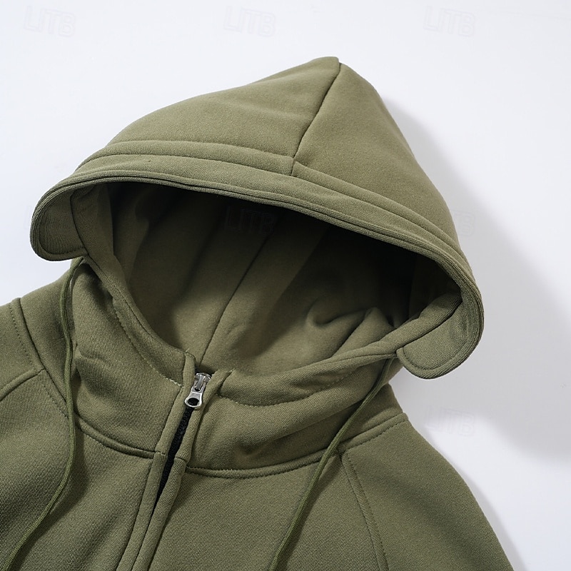 Hombre Sudadera Sudadera con capucha y cremallera de un cuarto Sudadera con capucha de lana Sudadera táctica con capucha Negro Verde Ejército Burdeos Azul Marino Azul Piscina Con Capucha Plano 2025 - $32.99 –P9
