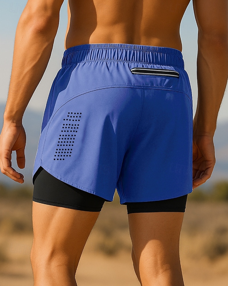 Homme short avec collants Patchwork Shorts Extérieur Sport & Loisir Occasionnel Respirant Séchage Rapide Léger Tennis Le golf Course Coupe régulière Tenue de sport Tenues de Sport Bloc de Couleur de 2025 ? $15.19 –P16