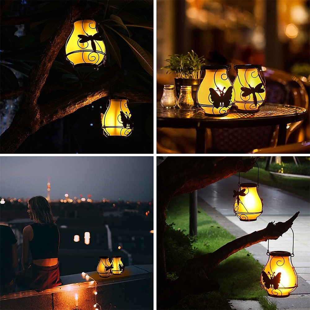 1 db kültéri, napelemes lánggal működő lámpa - vízálló LED-es dekoratív világítás kertbe, teraszra, ösvényre és hátsó udvarba 2026 - $22.99 –P8