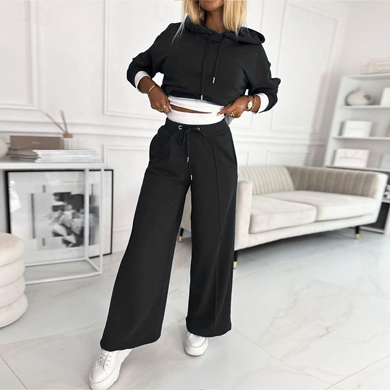 Women's Tracksuit Sweatsuit Athleisure Fall Long Sleeve Thermal Warm Windproof Soft Gym Workout Sports Sportswear Activewear Solid Colored Dark Khaki Black Royal Blue 2025 - $31.99 –P2