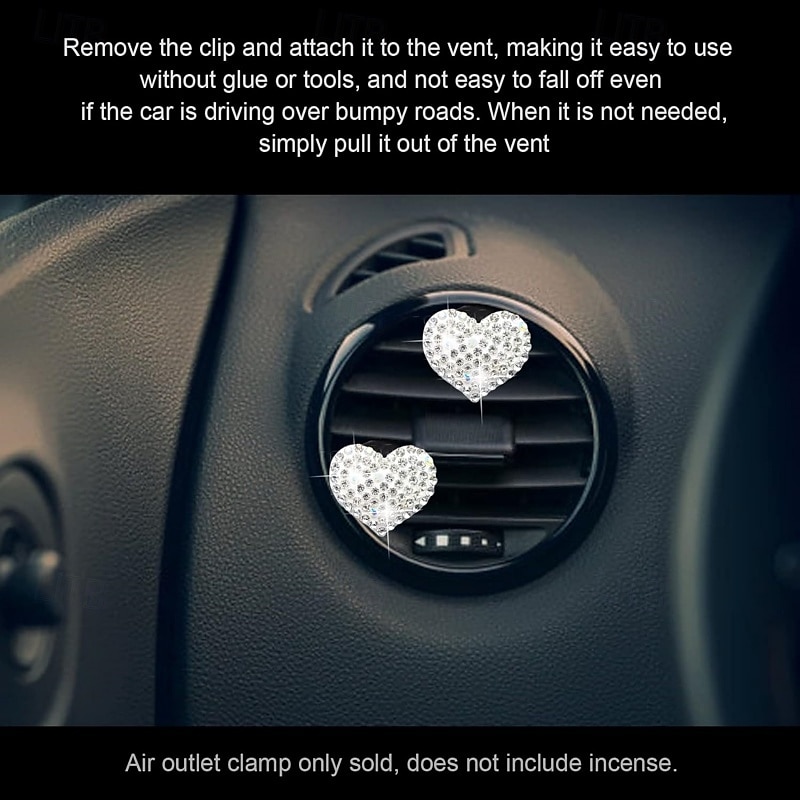Car Vent Clip Bling Crystal Heart Shape Charm Universal Car Air Conditioner Decorations 2025 - $9.99 –P3