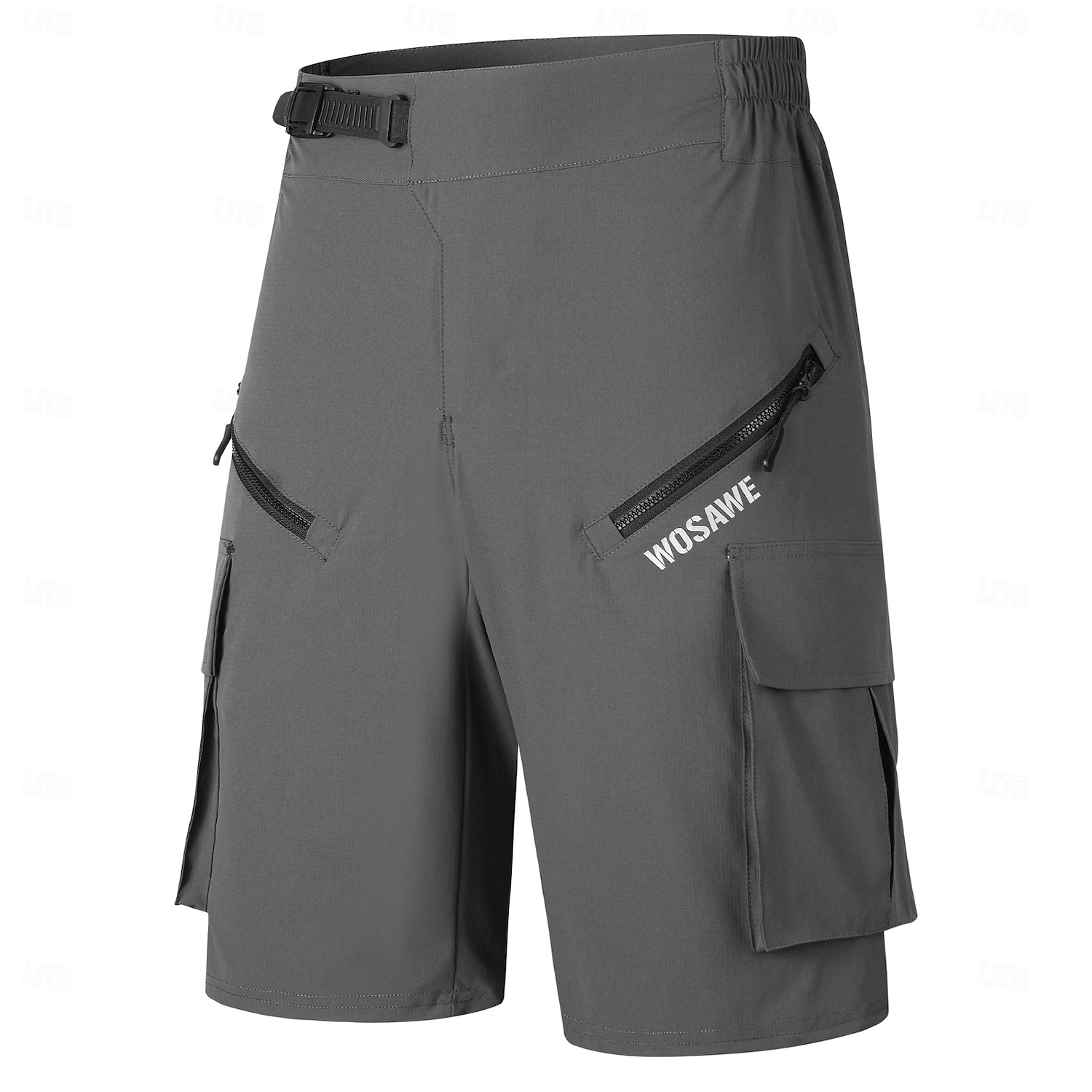 WOSAWE Herr Dam Ensfärgat Cykelvägshorts Cykelbyxor Cykelshorts Cykel Shorts MTB-shorts Slapp form Bergscykling Vägcykling sporter Dragkedja fram Reflexremsa Bekväm Elastisk Mörkgrå Svart Kläder 2025 - $49.99 –P3