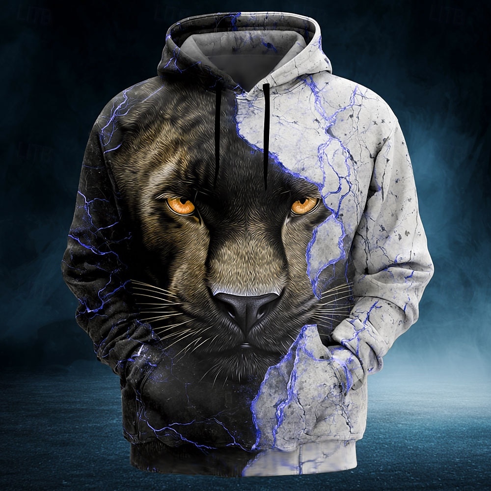 Homme Tigre 3D Sweats à capuche Sweatshirt Sweat à capuche Sweat à capuche Col ras du cou Frais Impression 3D Club Vêtements de rue Jaune Rouge Cordon de serrage 3D Automne Hiver Designer de 2025 ? $26.99 –P2