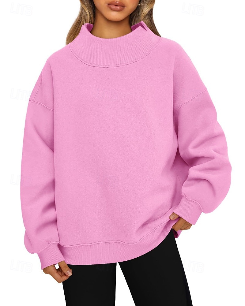 Női Blúz Sima Modern Hosszú ujj Körgallér Normál felsők Szabadság Alkalmi Fekete Fehér Arcpír rózsaszín Világosbarna Barna Ősz Tél 2025 - €23.99 –P3