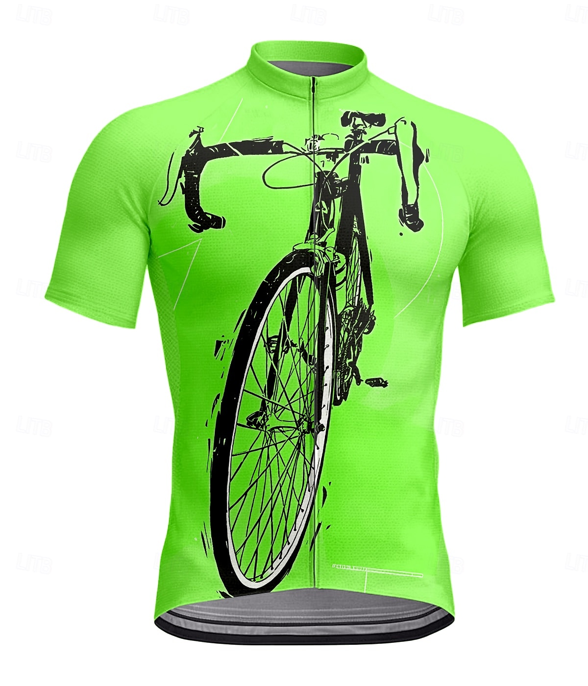 Men's Cycling Jersey Short Sleeve Bike Tee Tshirt Top with 3 Rear Pockets UV Resistant Breathable Quick Dry Front Zipper Yellow Blue Orange Sports Clothing Apparel 2025 - $28.99 –P5