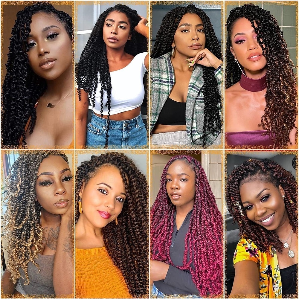 Pre-Twisted Passion Twist Hair 8 Packs 112 Strands Pre Looped Passion Twist Braiding Hair for Women Short Passion Twists Crochet Hair Synthetic Hair Extensions 2025 - $47.99 –P5