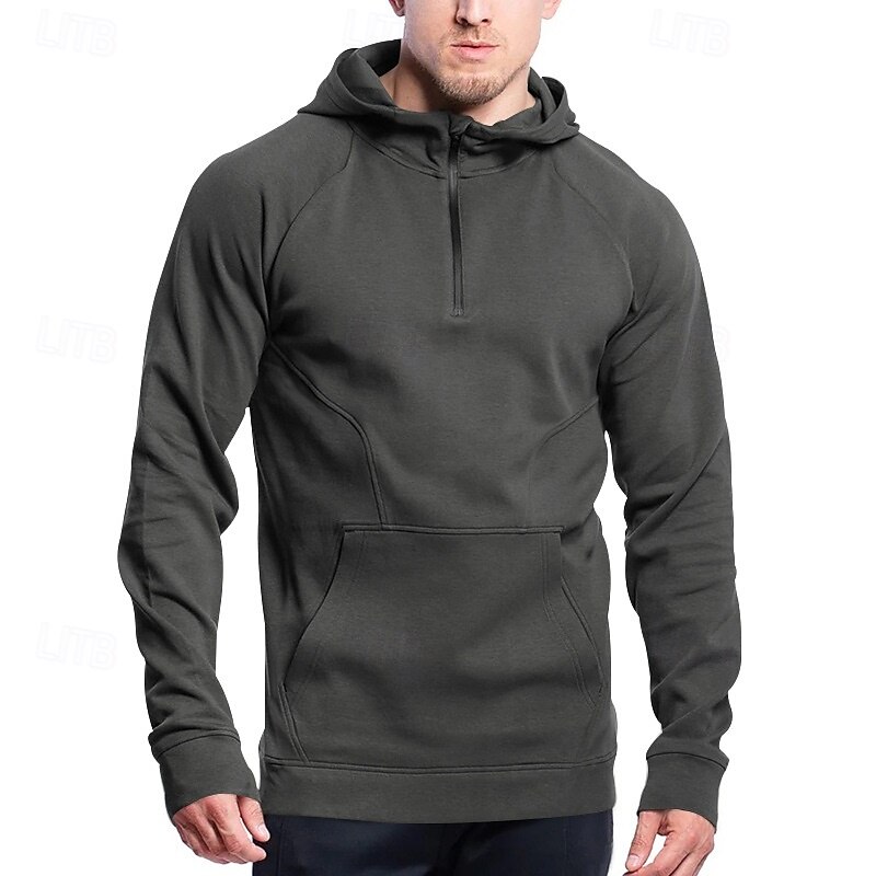Hombre Sudadera Sudadera con capucha de lana Sudadera táctica con capucha Negro Verde Ejército Azul Marino Gris Oscuro Con Capucha Plano Cerrar Retazos Cremallera de un cuarto Deporte Casual Diario 2025 - $31.99 –P4