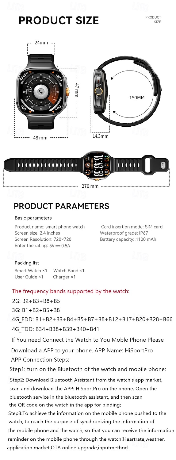 IMOSI Android Smart Watch Men GPS 3GB RAM/32G ROM Storage HD Dual Camera NFC 2G 4G SIM Card WIFI Wireless Fast Internet Access 2025 - $139.99 –P18