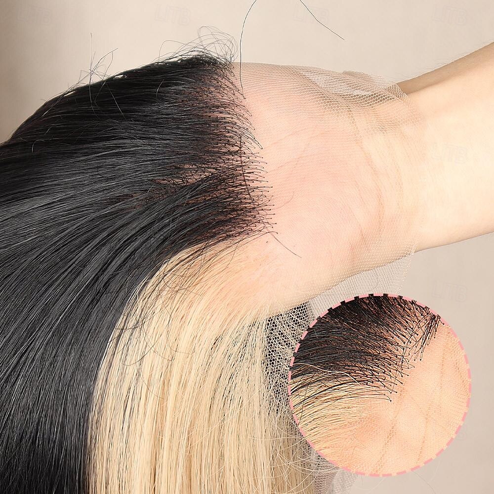 Synthetic Lace Wig Body Wave Style 30 inch Mixed Color Middle Part 13x6 Lace Front Wig Women's Wig Black & White 2026 - $81.99 –P2