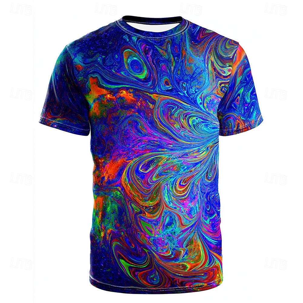 Bărbați 3D Print #D Tricou Manșon scurt Tricou Tipărire 3D Stil Nautic Cămașă Exagerat Designer Artistic Petrecere Stradă Casual Mov Intens Mov Deschis Mov Vară Primăvară Toate Sezoanele Îmbrăcăminte 2025 - $17.99 –P3