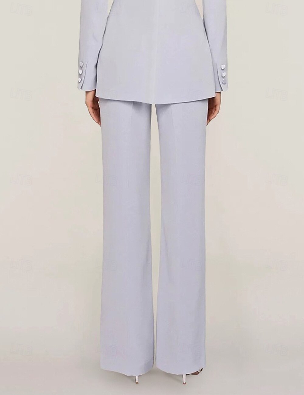 Tuta / Completo Pantalone Abito da cerimonia per signora Formale Ospite di nozze Elegante Colletto a Camicia Lunghezza al pavimento Chiffon Elasticizzato Manica Lunga con Bottoni Tinta unita 2025 del 2025 a $68.99 –P2