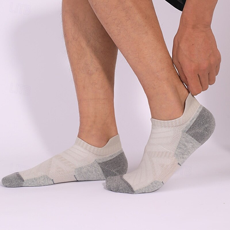 1 Par Hombre Mujer calcetines de lana merino Calcetines para correr Mantiene abrigado Transpirable Anti ampollas Grueso Al aire libre tobillo Retazos Lana Merina Azul marinero Negro Blanco para Esqu 2025 - $11.49 –P11
