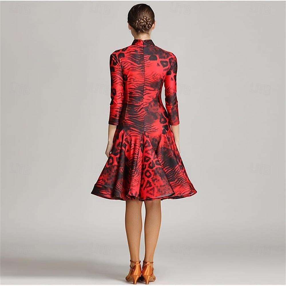 Rochie de dans de sală pentru femei, rochie latină modernă de vals și tango, costum de dans profesional pentru performanță 2025 - $126.99 –P4