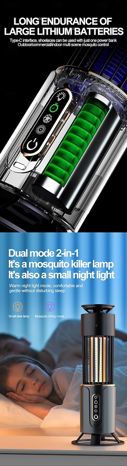 Mosquito Killer Lamp Insect Fly Trap Camping Lantern USB Timing Electric Mosquito Swatter Outdoor Insect Killer Repellent 2026 - $27.99 –P7