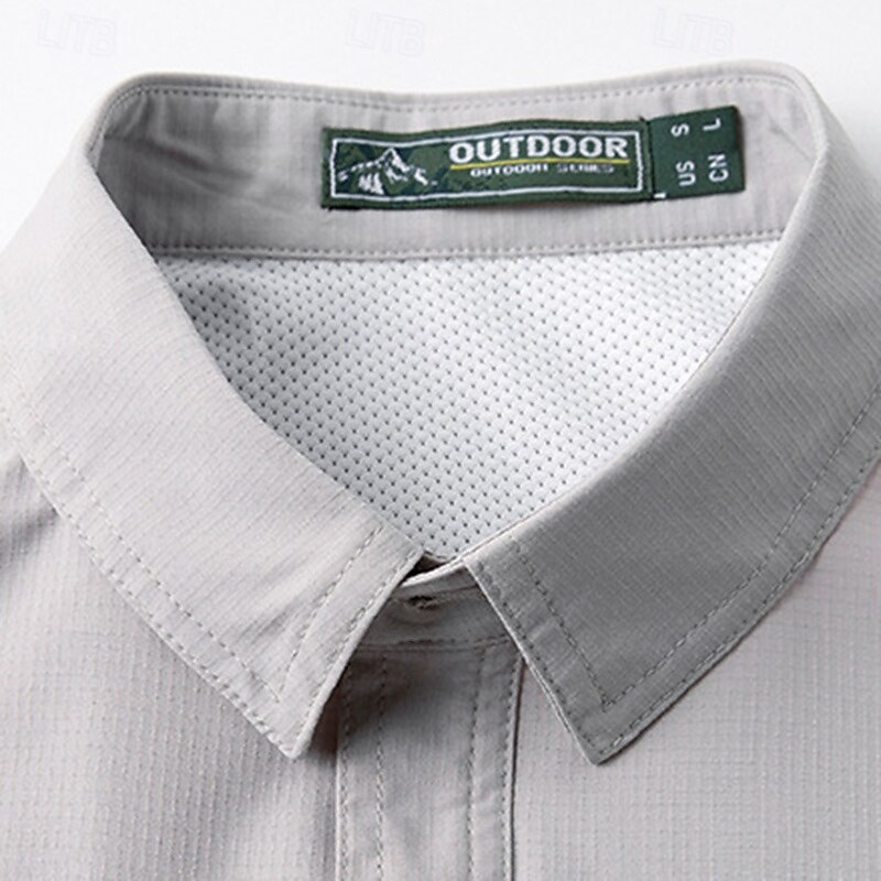 Herren Wanderhemd Wanderspitze Cargo-Shirt Kurzarm Umlegekragen Oberteil Außen Schnelltrocknend Leicht Atmungsaktiv Polyester Schwarz Armeegrün Blau Tennis Golfspiel Laufen 2025 - $39.99 –P7