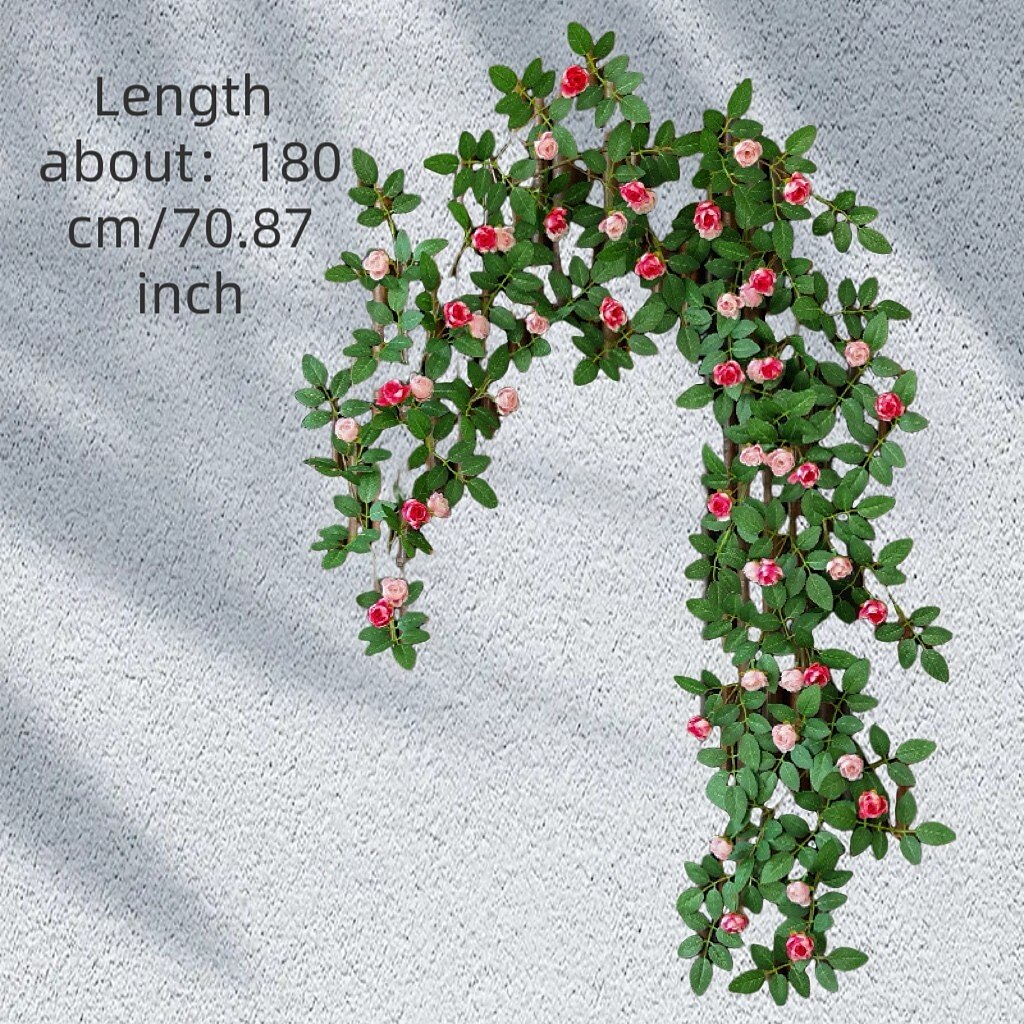 Bocciolo di rosa artificiale da appendere alla parete, finto fiore rampicante per decorare tubi del condizionatore e del riscaldamento, pianta rampicante in plastica per nascondere e decorare la casa del 2025 a $23.99 –P8
