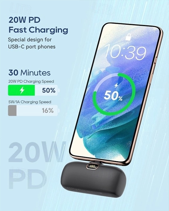 Small Portable Charger for iPhone with Built-in Lightning Cable 3000/5000mAh Power Bank Fast Charging for Phone 2025 - $19.99 –P2