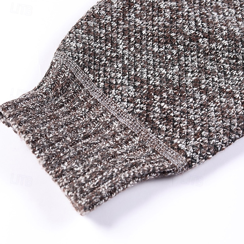 Herren Pullover Strickjacke Gerippt Stricken Normale Oberteile Gestrickt Einfach Stehkragen Aufwärmen Moderne zeitgenössische Lässig Alltagskleidung Bekleidung Frühling & Herbst Weinrot Schwarz M L XL 2025 - $25.99 –P14