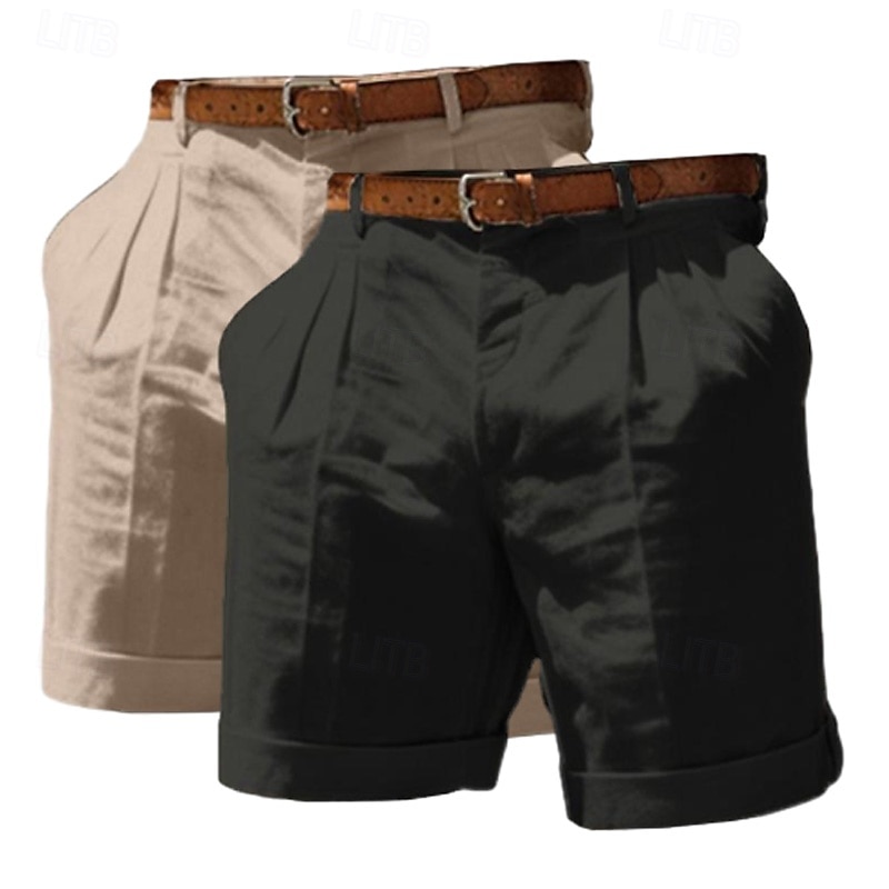 Per uomo Shorts Shorts di Lino Shorts eleganti Pantaloncini Estivi Shorts da Spiaggia Tasca Elastico in vita Gamba Dritta Semplice Comodità Traspirante Lunghezza al ginocchio Affari Casuale Quotidiano del 2025 a $29.99 –P11