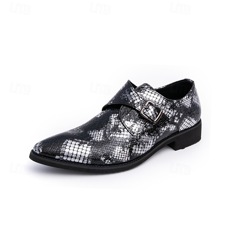 Brown Snake Print Monk Strap Shoes for Men – Classic Formal Shoes with a Modern Twist, Perfect for Business or Evening Wear 2025 - $42.99 –P3