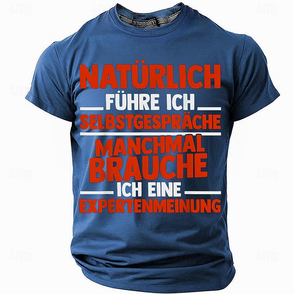 Per uomo Gergo divertente Tedesco Maglietta Manica Corta maglietta Stampa 3D Girocollo Camicia Moda Quotidiano Streetwear Casuale Quotidiano Nero Rosso Blu Estate Primavera Tutte le stagioni del 2025 a $17.99 –P2