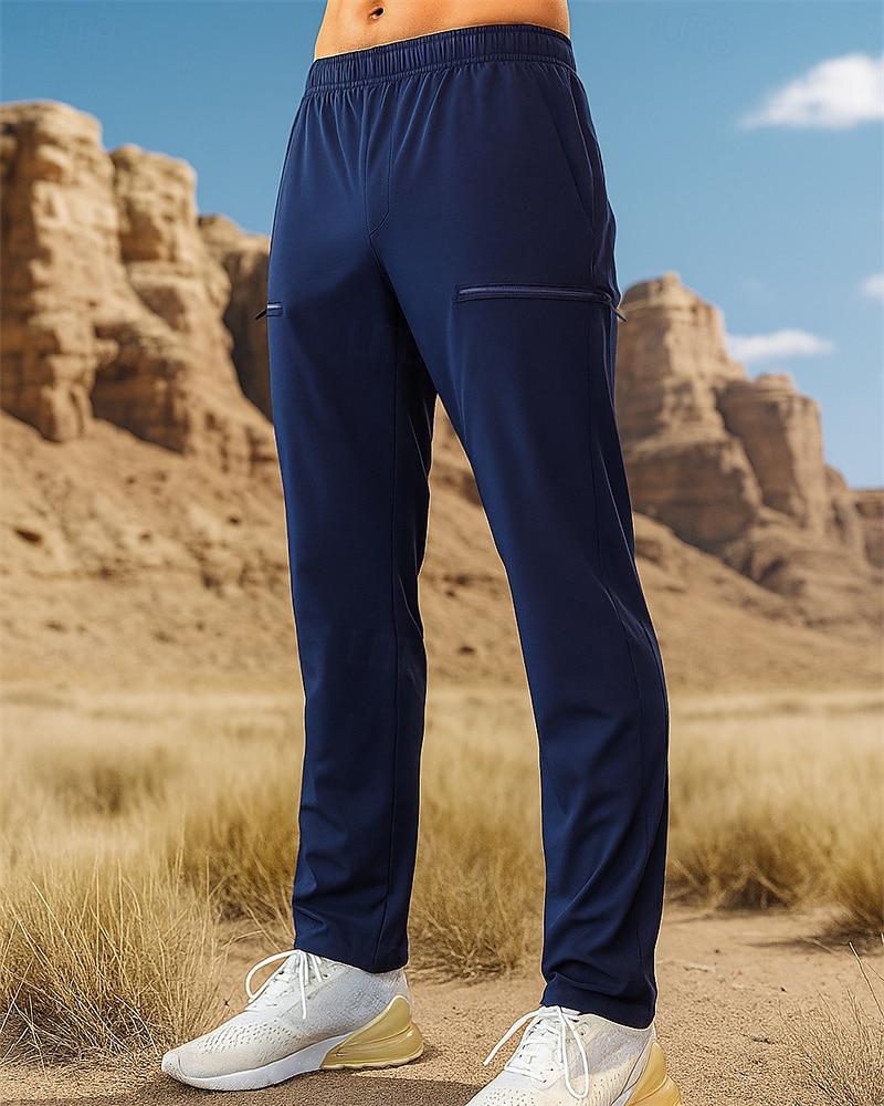 Herr Vandringsbyxor vandringsbyxor Utomhus Normal Vattentät Snabb tork Lättvikt Andningsfunktion Byxa Elastisk midja Svart Marinblå Camping / vandring Golf Löpning S M L XL XXL 2025 - $18.39 –P3