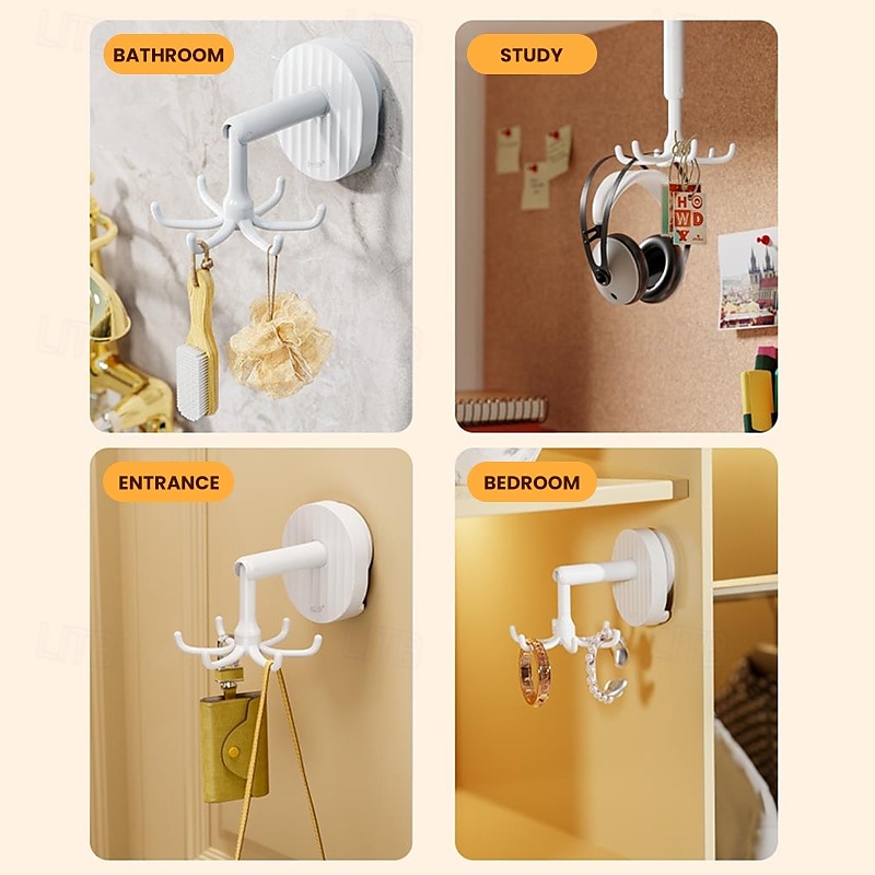 TAILI 360 Rotating Self-Adhesive Utensil Hook, Multi-Purpose Hanging Utensil Holder Vertical Flip Hooks, Rotating Folding Self Adhesive Hook for Home 2025 - $15.99 –P6