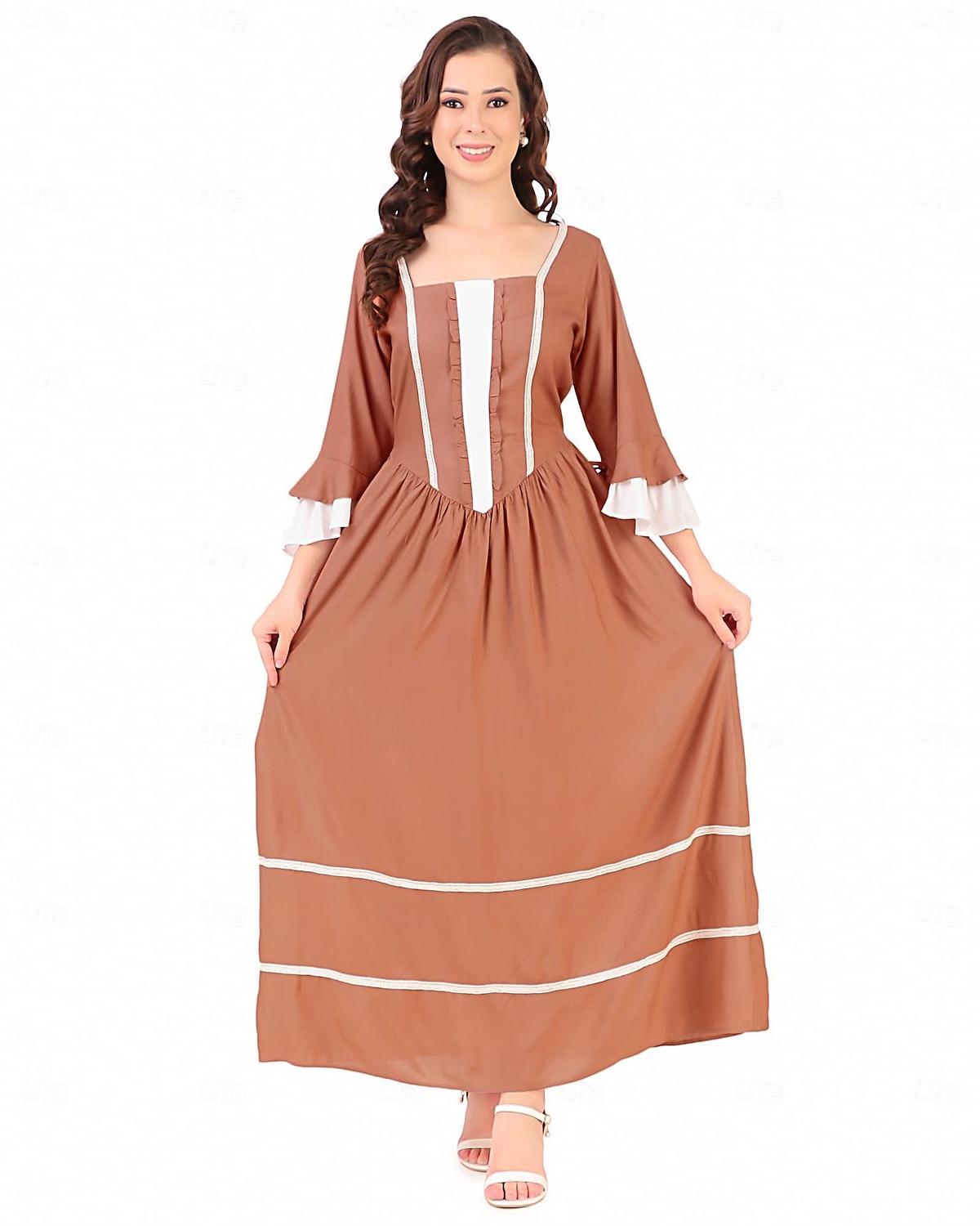 A 250-a aniversare a SUA secolul al 19-lea Anii 1800 Rochie de prerie Fata de la tara Fata Pionier Colonial Pionier Războiul Revoluționar Costume de fancy Pentru femei Halloween Carnaval 4 iulie 2026 - $42.99 –P1