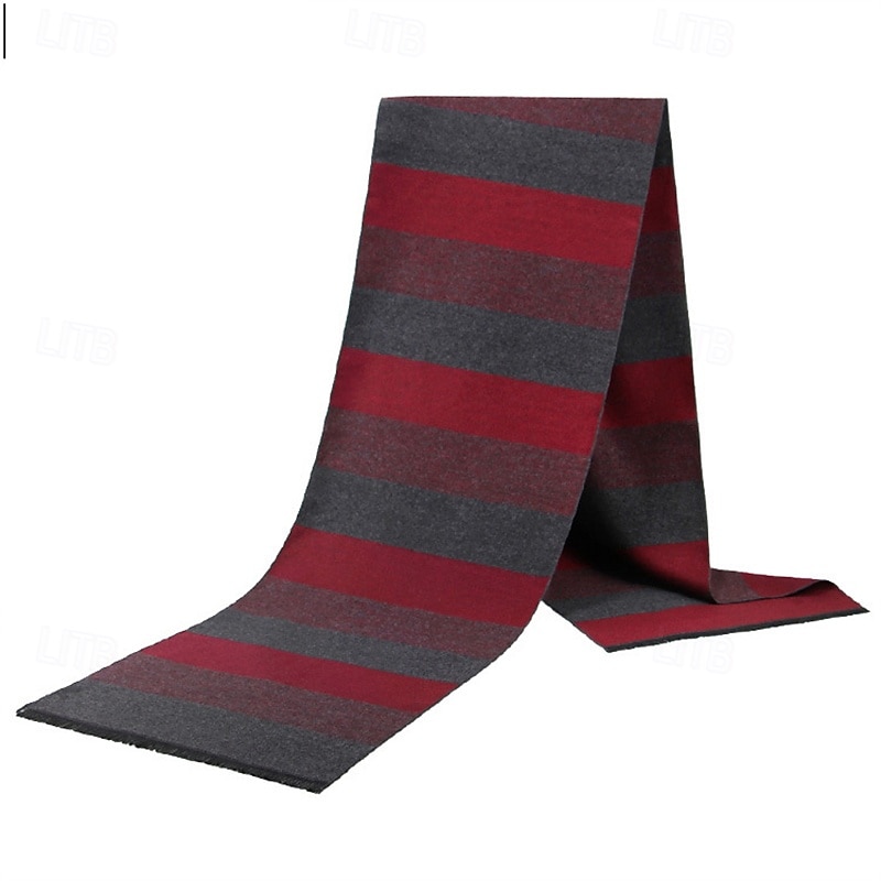 Damen Rechteckiger Schal Straße Täglich Date Gris Blau Schal Farbblock Gestreift 2025 - $19.99 –P8