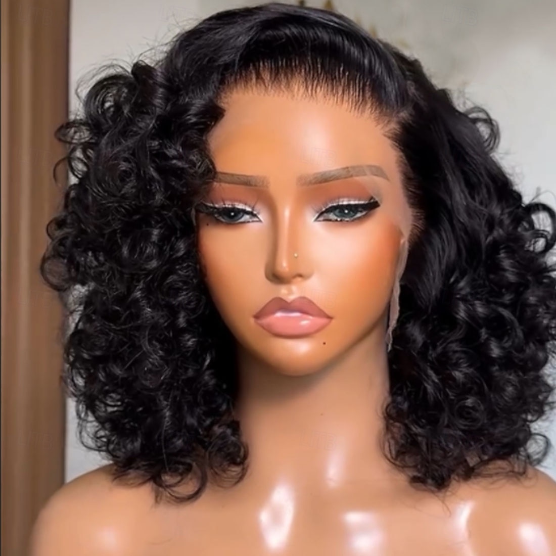 Remy Human Hair 5x5 Closure 13x4 Lace Front Wig Short Bob Brazilian Hair Loose Wave Black Wig 130% 150% Density with Baby Hair 100% Virgin Glueless Pre-Plucked For Women Short Human Hair Lace Wig 2026 - $243.19 –P1