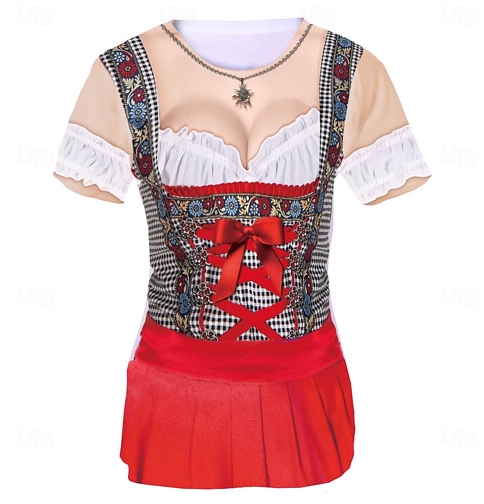 T-Shirt bávaro Munich Alemán alpino Camiseta Gráfico para Mujer Adulto Impresión 3D  para Carnaval Cerveza Oktoberfest Fiesta Casual Diario 2026 - $20.99 –P1