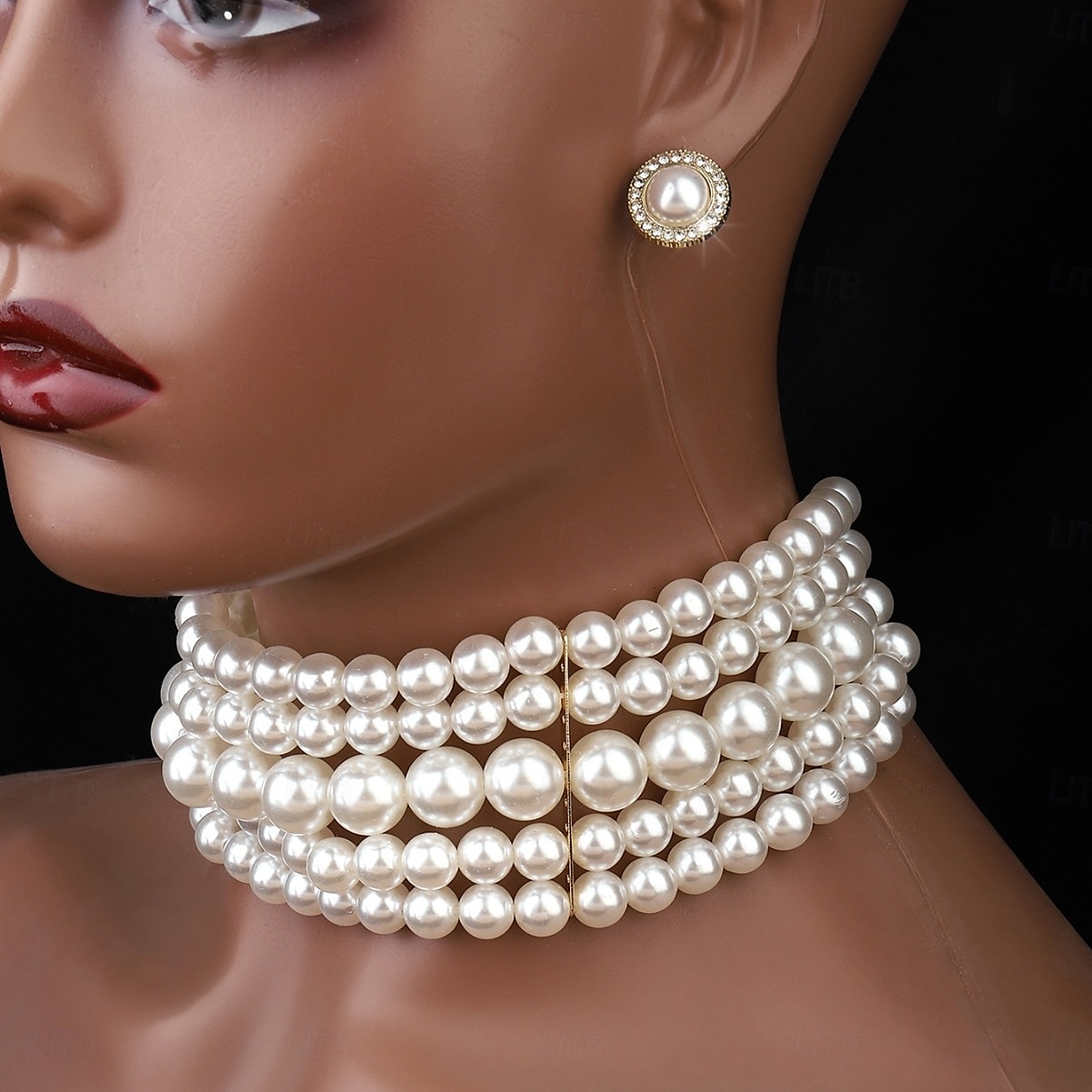 Conjuntos de joyas nupciales, 1 juego de pendientes de aleación de perlas de imitación, collar, elegante conjunto de joyas artísticas sencillas para mujer para bodas, cumpleaños y vacaciones. 2025 - $28.99 –P1