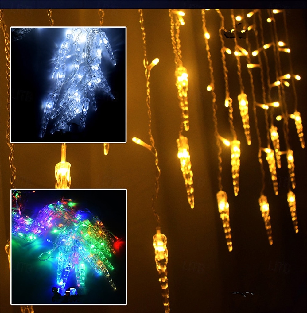 2025年 クリスマスライト LED バタフライ/アイスコーン/ペンタグラム/クリスマスツリー/スノーフレークカーテン つららフェアリー キャンプストリングライト ガーランド 屋外用 家庭用 新年パーティー装飾 1個 コレクション – $19.49 –P4