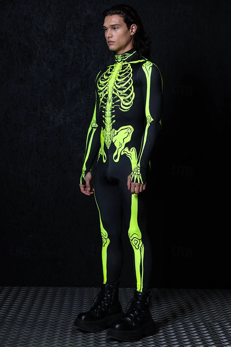 koponya csontváz test halloween csoportos páros jelmezek teljes testes macskaruha ijesztő jelmez férfi női fiú gyermek felnőttek előadás buli klub halloween karnevál halottak napja könnyű 2025 - $29.99 –P5