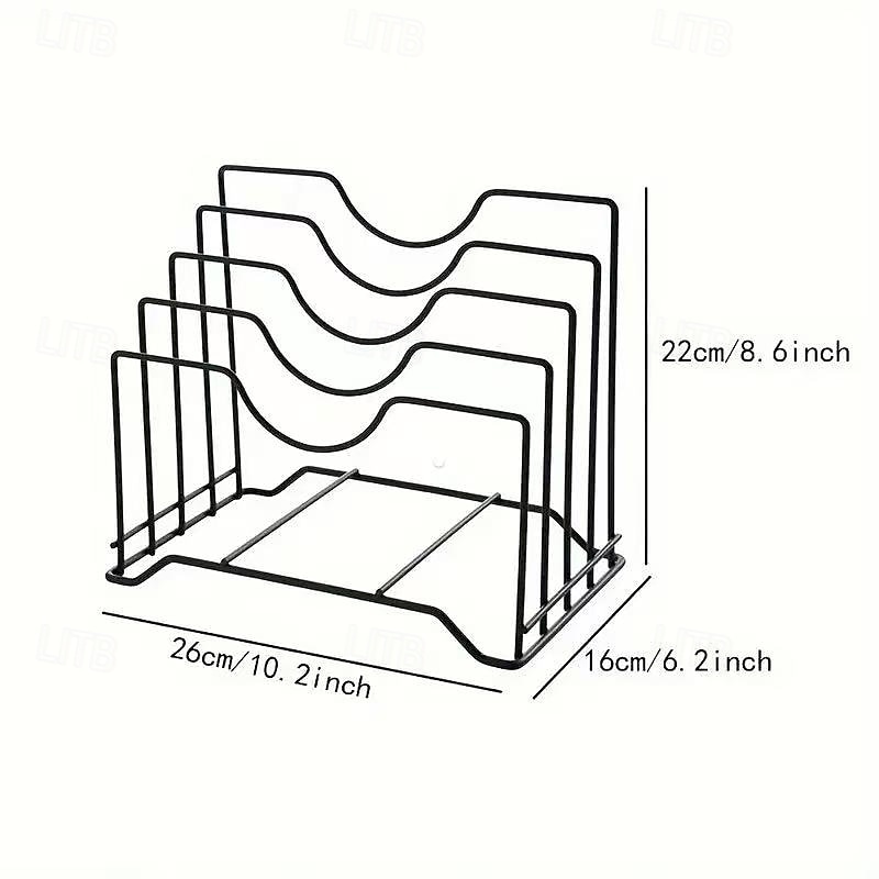 Pot Lid Holder and Cutting Board Organizer, Freestanding Iron Drain Rack for Kitchen Countertop, Cabinet or Shelf, Multipurpose Kitchen Organizer and Storage Accessory 2025 - $15.49 –P2