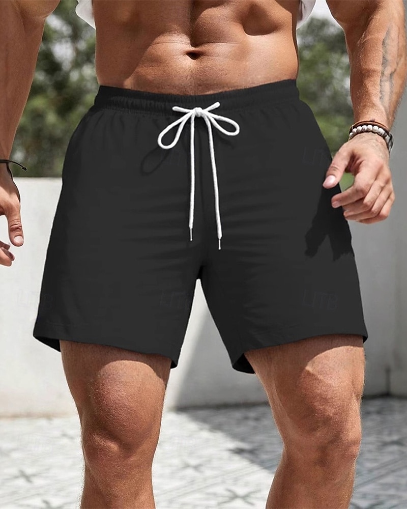 Per uomo Shorts Pantaloncini Estivi Pantaloncini casual Tasca Elastico in vita Coulisse Semplice Comodità Traspirante Corto All'aperto Vacanza Canotta sportiva Casual Nero Bianco Micro-elastico del 2025 a $15.49 –P9