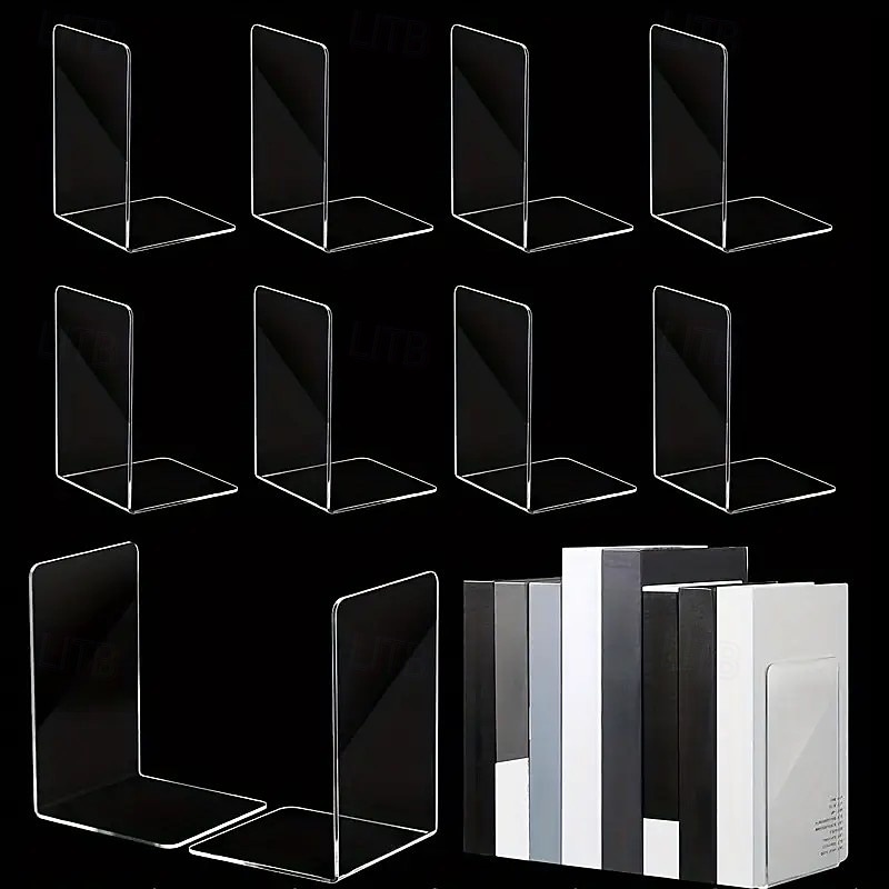6 قطع من حاملات الكتب المصنوعة من الأكريليك السميكة، حاملات كتب شفافة لسطح المكتب للمكتب والمنزل، حاملات عرض شفافة متينة للكتب والملفات والصور ولوازم العودة إلى المدرسة 2026 - $25.99 –P3
