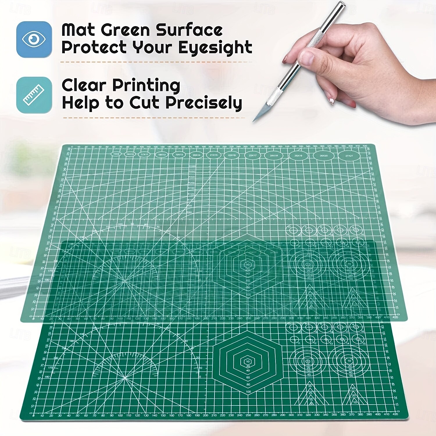 1 stuk 5-laags A3 zelfherstellende roterende snijmat, dubbelzijdig, voor knutselen, naaien, knutselen, hobby's, stoffen, precisie, scrapbooking, projecten 2025 - $18.49 –P5