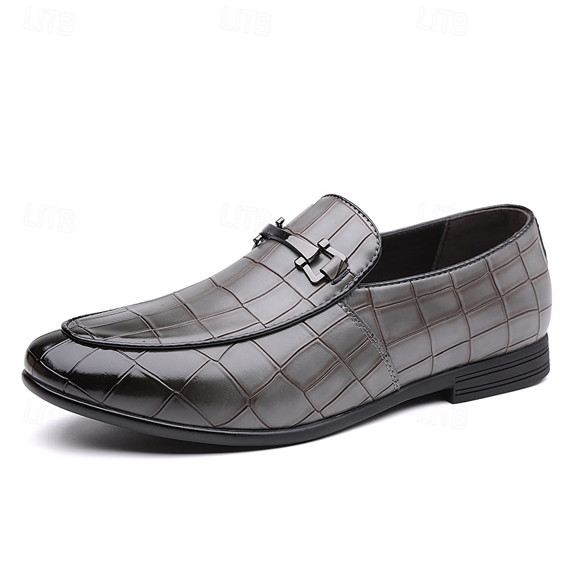Groene instappers met krokodillenmotief voor heren – casual zakelijke stijl, comfortabele schoenen van imitatieleer voor op kantoor en dagelijks gebruik 2026 - $42.99 –P9