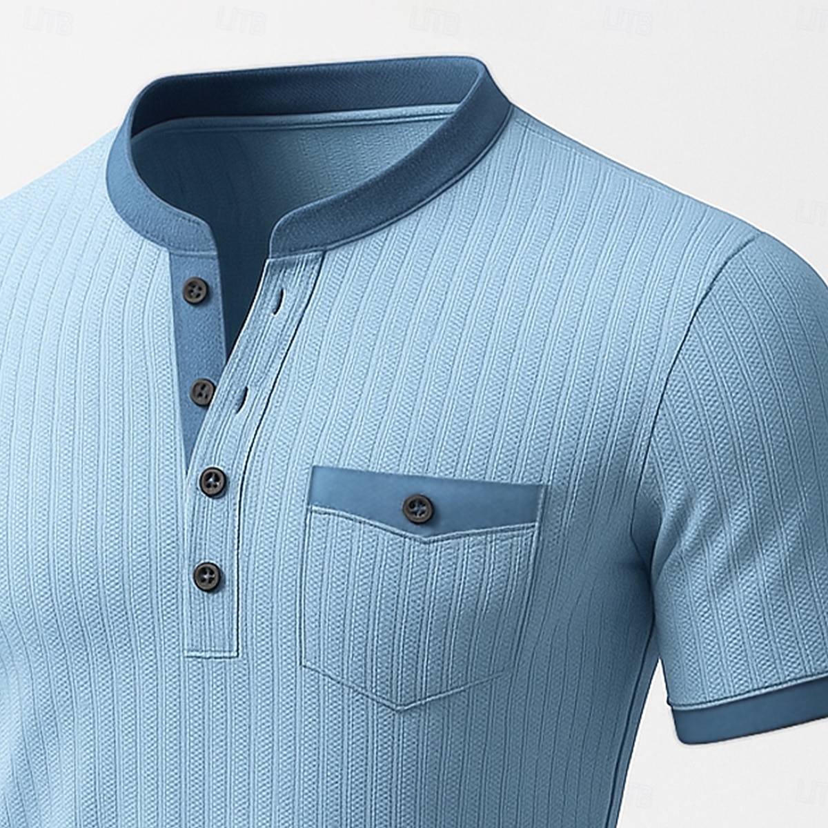Férfi Henley ing Pólók Bordás kötött felső Rövid ujjú Tömör szín Sima Csíkos Divat Dizájn Alkalmi Színes Gombok Henley Szabadtéri Hétköznapi Napi Nyár Tavasz Minden évszak Medence Henley póló 2025 - $19.99 –P2