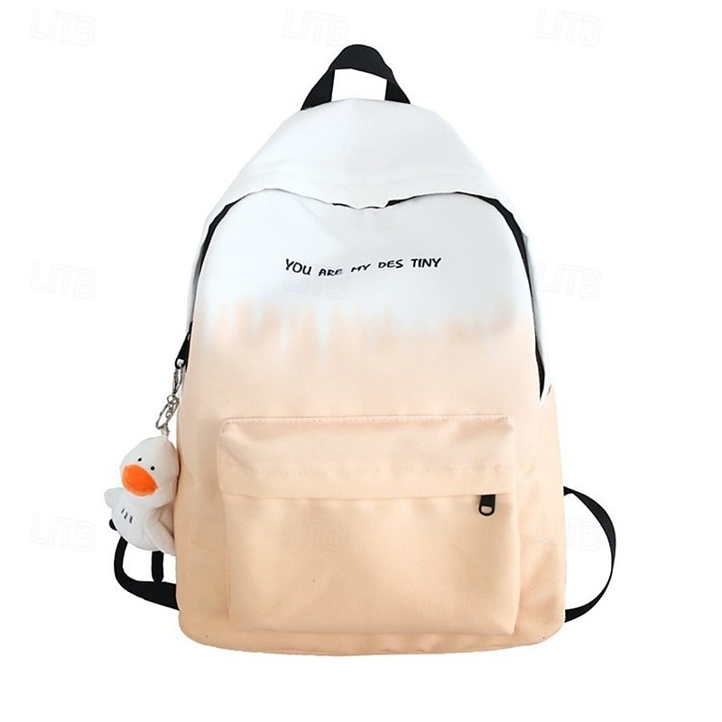 Sac à dos dégradé esthétique pour adolescentes – cartable léger avec porte-clés canard mignon, cartable pastel doux pour la rentrée ou un usage quotidien de 2025 ? $26.99 –P8